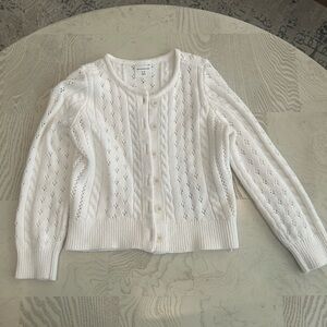 White Cable Knit Kids Abercrombie Sweater